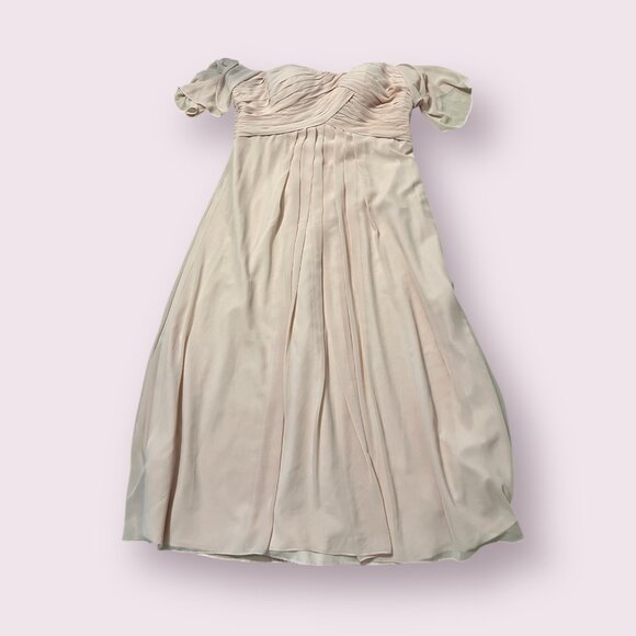 Mori Lee Madeline Gardner Blush Off Shoulder Gown 22W Bridesmaid Formal Plus - Picture 3 of 11